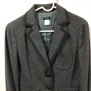 J. Crew Women's Dark Gray Tweed Wool Blazer Size 6